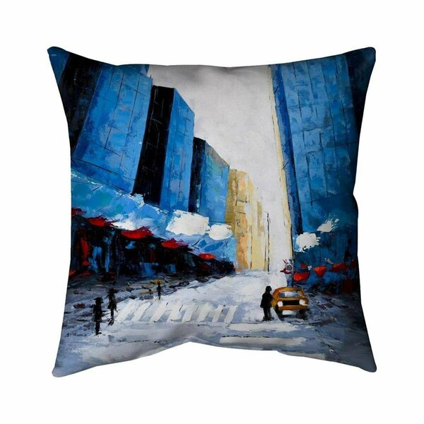 Begin Home Decor 20 x 20 in. Blue Buildings-Double Sided Print Indoor Pillow 5541-2020-CI242
